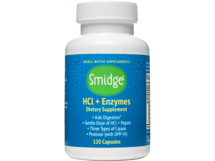 Smidge HCl + Enzymes (Tráviace enzýmy), 200 mg + 247 mg, 120 rastlinných kapsúl