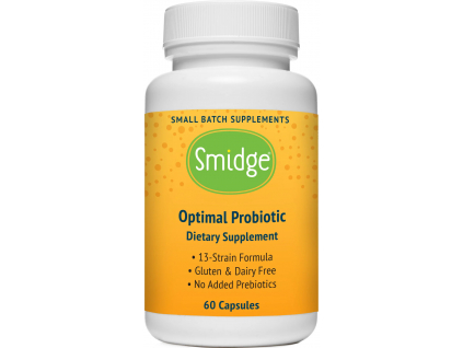 Smidge Optimal Probiotic, Probiotiká, 13 kmeňov, 10 miliárd CFU, 60 rastlinných kapsúl