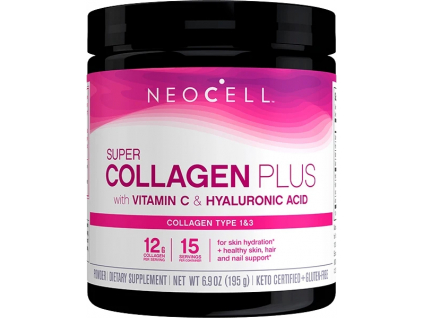 Neocell Super Collagen Plus, Kolagén s Vitamínom C a Kyselinou hyalurónovou, 195 g