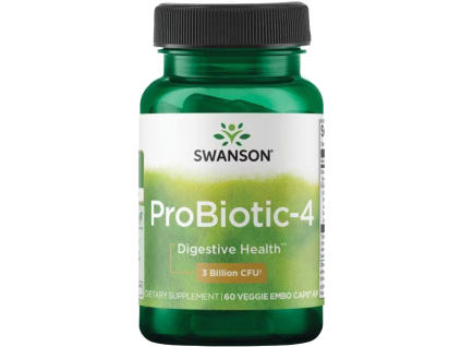 Swanson Probiotic-4, 3 miliardy CFU, 4 kmene, 60 rastlinných kapsúl