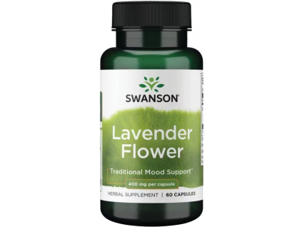 Swanson Lavender Flower Extract, Kvet levandule, 400 mg, 60 kapsúl