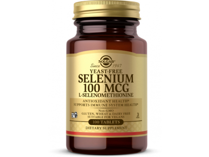 Solgar Selenium Yeast Free, Selén bez kvasiniek, 100 mcg, 100 tabliet