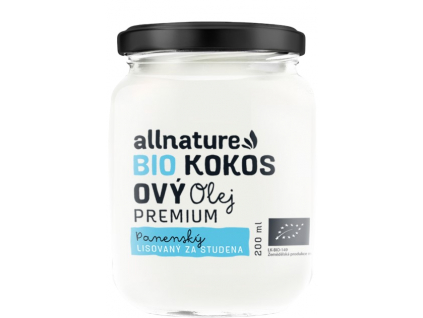 Allnature Kokosový olej panenský BIO, 200 ml