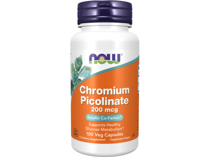 NOW FOODS Chromium Picolinate, 200 mcg, 100 rastlinných kapsúl