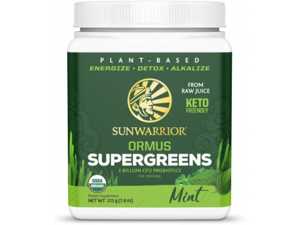 Sunwarrior Ormus Supergreens, Organic Mätový, 225 g 1