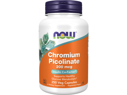 NOW FOODS Chromium Picolinate, 200 mcg, 200 rastlinných kapsúl