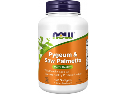 NOW FOODS Pygeum & Saw Palmetto, Slivoň a Serenoa, 120 softgel kapsúl (1)