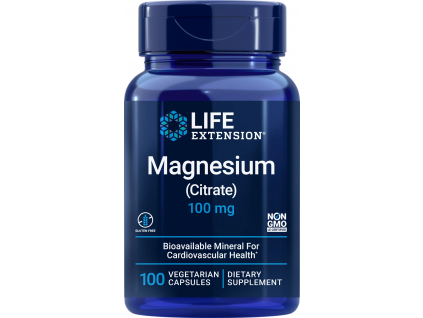 Life Extension Magnesium Citrate, Citrát horečnatý, 100 mg, 100 rastlinných kapsúl