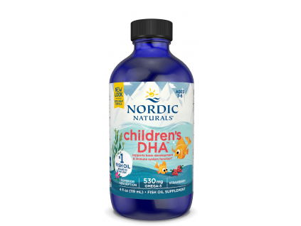 Nordic Naturals Children's DHA, Omega 3 pre deti, Príchuť jahody, 119 ml