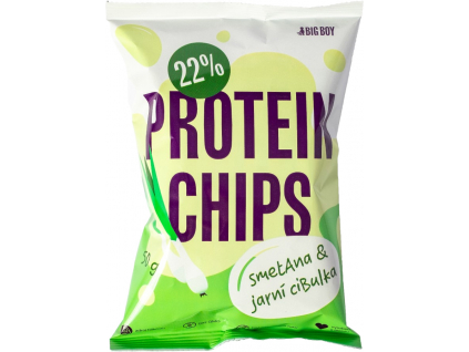 big boy proteínové chipsy s príchuťou jarnej cibuľky a smotany 50g (1)