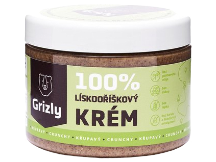 GRIZLY Lieskovoorieškový krém chrumkavý 100%, 500 g 1