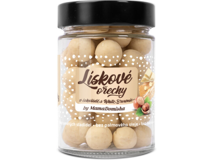 GRIZLY Lieskové orechy v čokoláde s White Brownie by @mamadomisha, 180 g