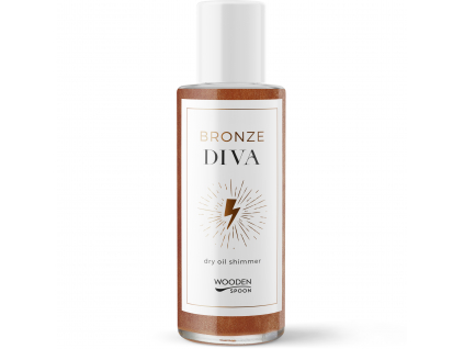 Wooden Spoon Trblietavý suchý olej Bronze Diva častice bronzu + arganový, kokosový a kakaový olej, 100 ml