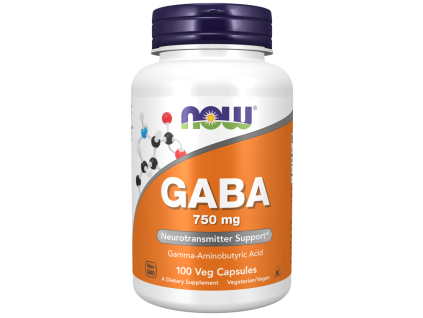 NOW FOODS GABA (Kyselina Gama Aminomaslová), 750 mg, 200 rastlinných kapsúl
