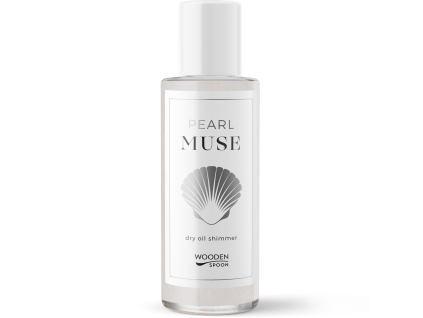 Wooden Spoon Trblietavý suchý olej Peral Muse častice striebra + arganový, kokosový a kakaový olej, 100 ml
