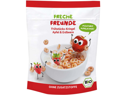 Freche Freunde BIO Cereálne krúžky jablko a jahoda, 125 g