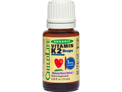Child Life Organic Vitamin K2 Drops, Kvapky, Prírodné bobule, 7 ml