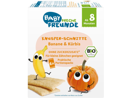 Freche Freunde BIO Chrumkavé plátky banán a tekvica, 84 g (6x14 g)