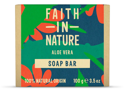 Faith in Nature Rastlinné tuhé mydlo, Pravé Aloe Vera, 100 g
