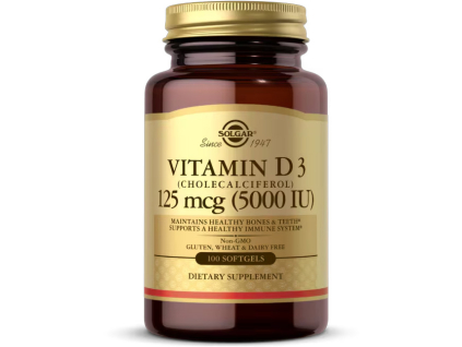 Solgar Vitamín D3 5000 IU, 100 softgel kapsúl