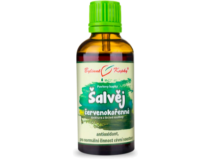 Bylinné kapky Šalvia červenokoreňová (Dan Shen) - tinktúra, 50 ml