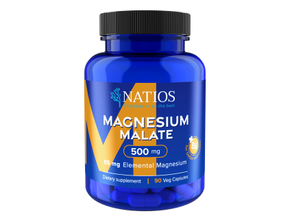 NATIOS Magnesium Malate 500 mg + B6, 90 veg. kapsúl, (elem. horčík 85 mg)