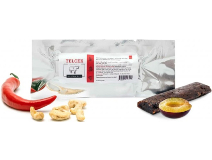 TELCEK Hovädzí proteínová tyčinka (hovädzie, kešu, slivky, chilli), 50 g