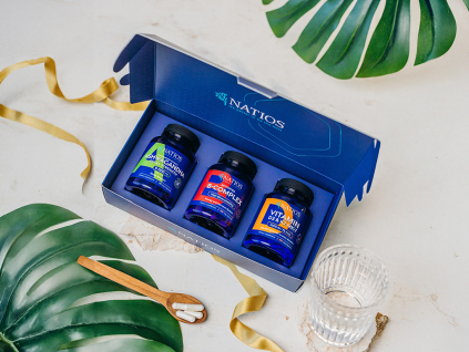 NATIOS Darčekový balíček pre odolnosť voči stresu  Ashwagandha, B-Complex, Vitamín D3 & K2