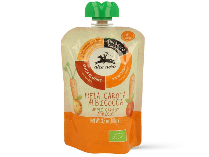 Alce Nero BIO kapsička jablko, mrkva a marhuľa, 100 g