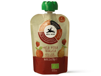 Alce Nero BIO kapsička jablko, hruška a jahoda, 100 g