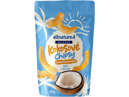 Allnature Kokosové chipsy s karamelom, 40 g