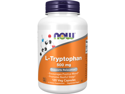 NOW FOODS L-Tryptophan, 500 mg, 120 rastlinných kapsúl