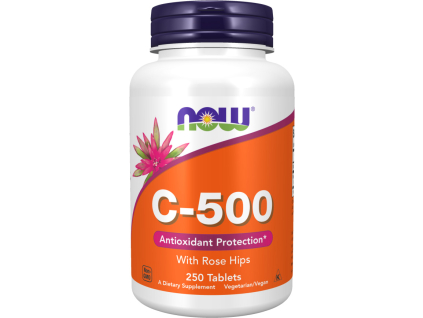 NOW FOODS Vitamín C-500 s ružou šípkovou, 500 mg, 250 tabliet