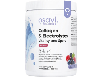 Osavi Collagen & Electrolytes Vitality and Sport, Lesné plody, 390 g