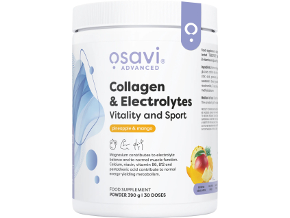 Osavi Collagen & Electrolytes Vitality and Sport, Ananás a mango, 390 g
