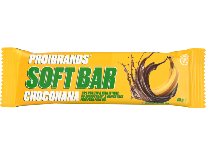 PROBRANDS Softbar Banán v čokoláde, 40 g