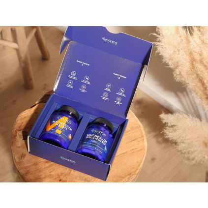 NATIOS Dárkový balíček hořčíků, Ranní energie + Klidný spánek