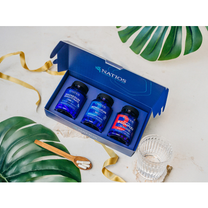 NATIOS x Zounar Daily Boost dárkový balíček  B-Complex, Betaglucan, Hořčík Bisglycinát