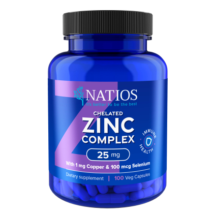6072 1 natios zinc chelated complex zinek selen a med 25 mg 100 veganskych kapsli