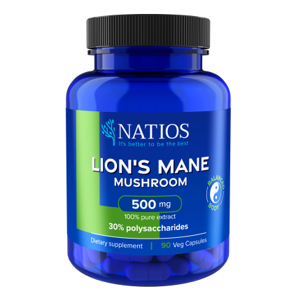 8375 natios lion s mane extract 500 mg 30 polysacharides 90 veganskych kapsli