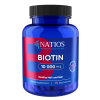 NATIOS Biotin, 10 000 mcg, Extra Strength, 90 veganských kapslí