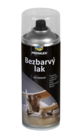 Primalex Bezfarebný lak v spreji 400ml Farba: lesk