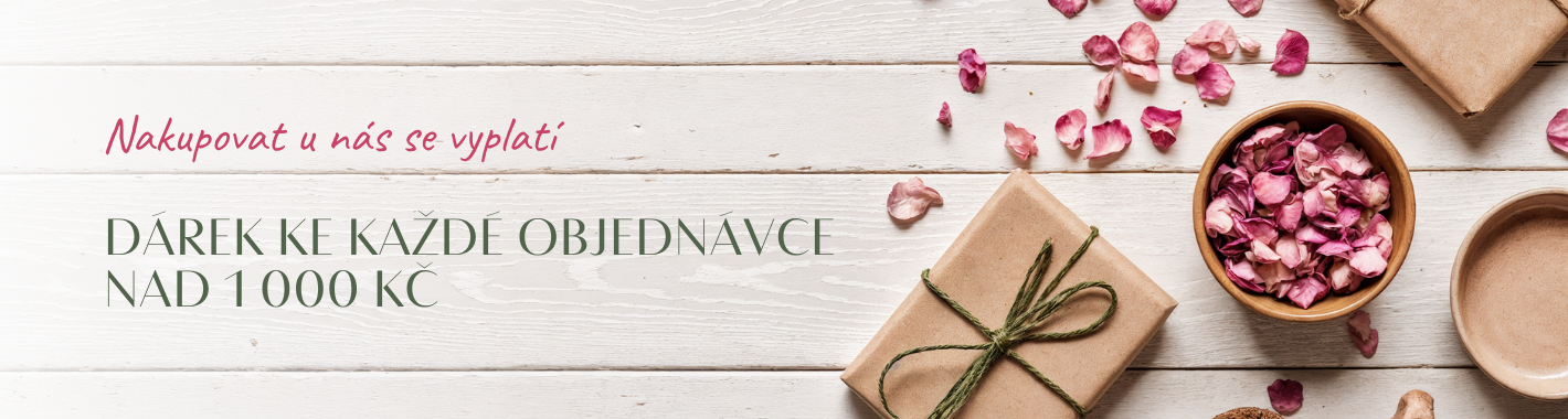 Dárek ke každé objednávce nad 1 000 Kč – přírodní kosmetika a bylinky NATUBEA. Nakupujte s výhodou a získejte malý dárek plný péče