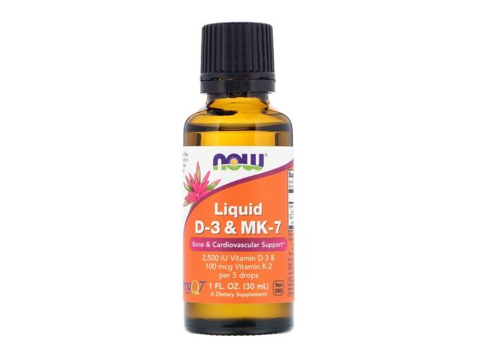 Now Foods Vitamin D3 2500IU and K2 MK7 100mcg 30ml front