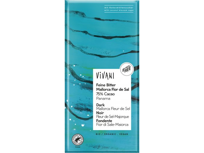 Vivani Bio hořká čokoláda se solí Fleur de Sel 80g