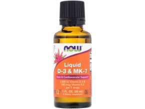 Now Foods Vitamin D3 2500IU and K2 MK7 100mcg 30ml front