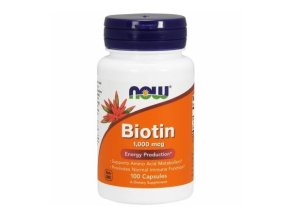 Now Foods Biotin 1000mcg 100 kapsli front