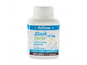 MedPharma Zinek 25 mg Forte ve formě glukonátu, 107 tablet