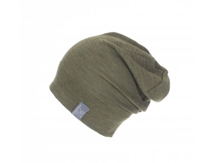 Naturakid pickapooh detska beanie ciapka z vlny a hodvabu olivova zelena (1)