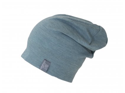 Naturakid pickapooh detska beanie ciapka z vlny a hodvabu modra